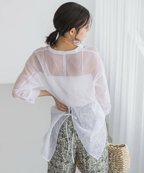 Droite lautreamont / ドロワットロートレアモン シャツ・ブラウス | 【WEB限定】シアーリネンライクBACKリボンシャツ≪手洗い可能≫ | 詳細7