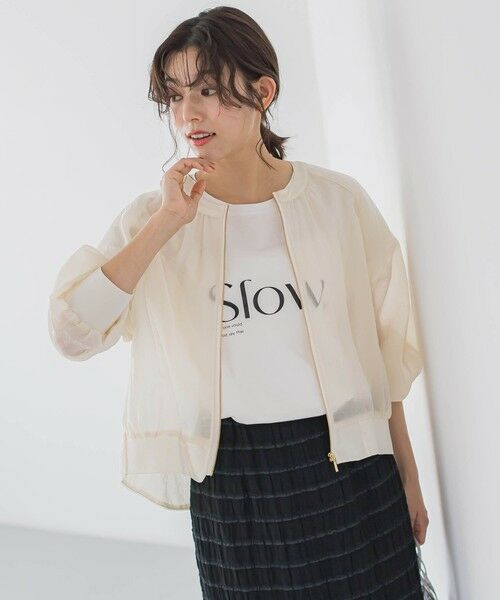 Droite lautreamont / ドロワットロートレアモン シャツ・ブラウス | グロスオーガンザZIPブルゾン≪手洗い可能≫ | 詳細6