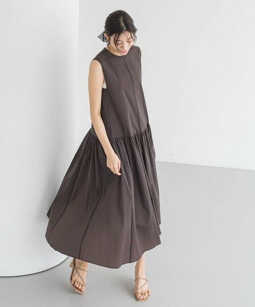 Droite lautreamont / ドロワットロートレアモン ロング・マキシ丈ワンピース | ナイロンタフタストレッチワンピース≪洗濯機で洗える≫ | 詳細2