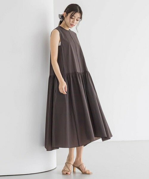 Droite lautreamont / ドロワットロートレアモン ロング・マキシ丈ワンピース | ナイロンタフタストレッチワンピース≪洗濯機で洗える≫ | 詳細3