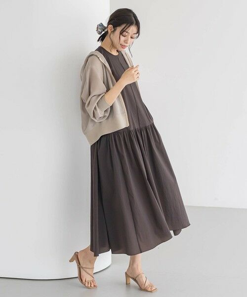 Droite lautreamont / ドロワットロートレアモン ロング・マキシ丈ワンピース | ナイロンタフタストレッチワンピース≪洗濯機で洗える≫ | 詳細6