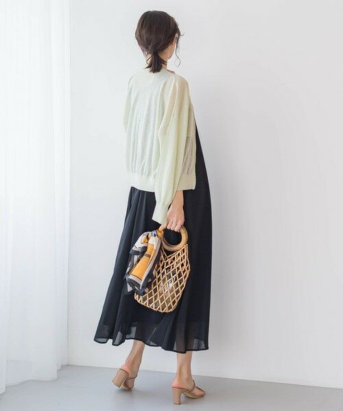 Droite lautreamont / ドロワットロートレアモン ロング・マキシ丈ワンピース | 麻調シアー2WAYシャーリングワンピース≪手洗い可能≫ | 詳細7