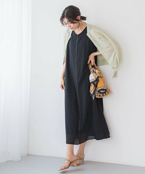 Droite lautreamont / ドロワットロートレアモン ロング・マキシ丈ワンピース | 麻調シアー2WAYシャーリングワンピース≪手洗い可能≫ | 詳細8