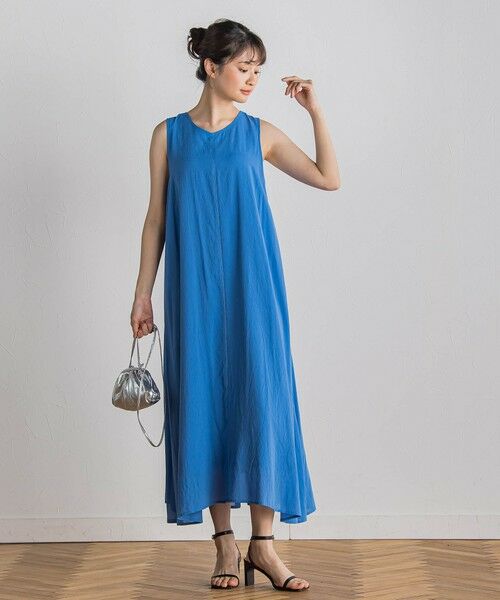 Droite lautreamont / ドロワットロートレアモン ロング・マキシ丈ワンピース | 麻調シアー2WAYシャーリングワンピース≪手洗い可能≫ | 詳細12