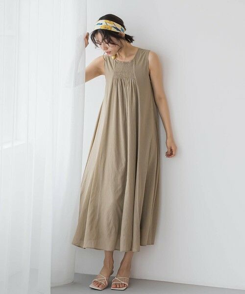 Droite lautreamont / ドロワットロートレアモン ロング・マキシ丈ワンピース | 麻調シアー2WAYシャーリングワンピース≪手洗い可能≫ | 詳細21