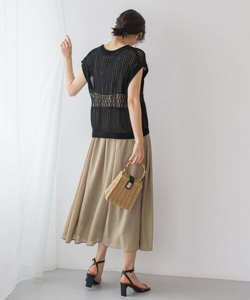 Droite lautreamont / ドロワットロートレアモン ロング・マキシ丈ワンピース | 麻調シアー2WAYシャーリングワンピース≪手洗い可能≫ | 詳細24