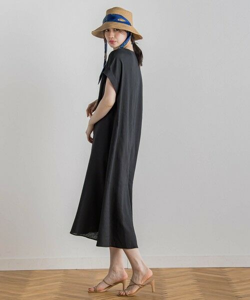 Droite lautreamont / ドロワットロートレアモン ロング・マキシ丈ワンピース | 【新色追加】レーヨン麻ポプリンワンピース≪手洗い可能≫ | 詳細1