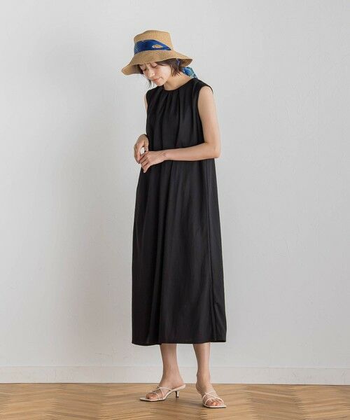 Droite lautreamont / ドロワットロートレアモン ロング・マキシ丈ワンピース | 【WEB限定】リネンライクカノコノースリワンピース≪手洗い可能≫ | 詳細1
