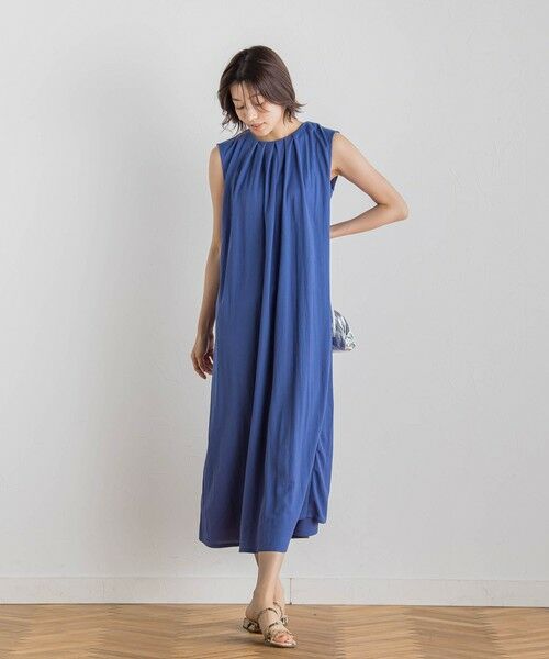 Droite lautreamont / ドロワットロートレアモン ロング・マキシ丈ワンピース | 【WEB限定】リネンライクカノコノースリワンピース≪手洗い可能≫ | 詳細8