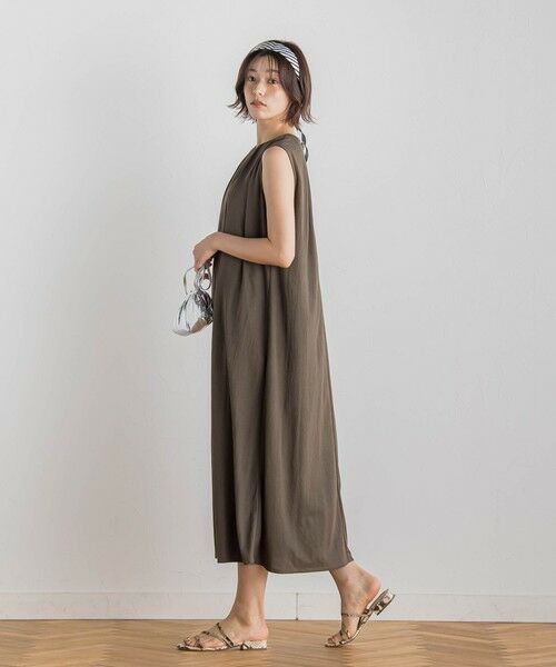 Droite lautreamont / ドロワットロートレアモン ロング・マキシ丈ワンピース | 【WEB限定】リネンライクカノコノースリワンピース≪手洗い可能≫ | 詳細20