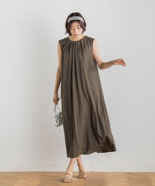 Droite lautreamont / ドロワットロートレアモン ロング・マキシ丈ワンピース | 【WEB限定】リネンライクカノコノースリワンピース≪手洗い可能≫ | 詳細22