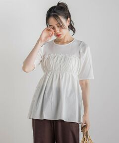 Droite lautreamont / ドロワットロートレアモン カットソー | コットン天竺ドッキングプルオーバー≪洗濯機で洗える≫