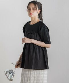 Droite lautreamont / ドロワットロートレアモン カットソー | コットン天竺ドッキングプルオーバー≪洗濯機で洗える≫