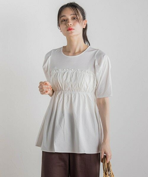 Droite lautreamont / ドロワットロートレアモン カットソー | コットン天竺ドッキングプルオーバー≪洗濯機で洗える≫ | 詳細4