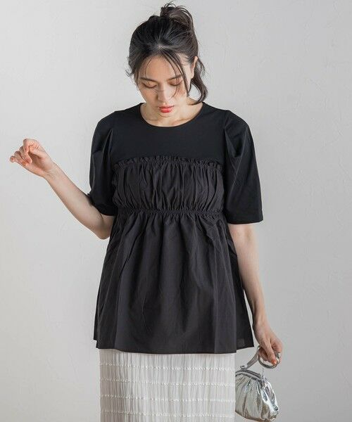 Droite lautreamont / ドロワットロートレアモン カットソー | コットン天竺ドッキングプルオーバー≪洗濯機で洗える≫ | 詳細19