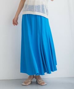 【美品】Droite lautreamont フレアスカート WEB限定】麻調シアーシャーリングフレアスカート≪手洗い可能
