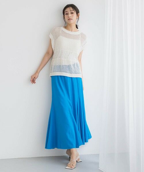 Droite lautreamont / ドロワットロートレアモン ミニ・ひざ丈スカート | レーヨン麻スカート≪手洗い可能≫ | 詳細1