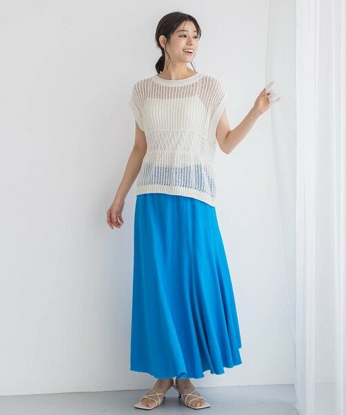 Droite lautreamont / ドロワットロートレアモン ミニ・ひざ丈スカート | レーヨン麻スカート≪手洗い可能≫ | 詳細3