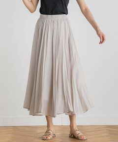 Droite lautreamont / ドロワットロートレアモン ミニ・ひざ丈スカート | 【WEB限定】麻調シアーシャーリングフレアスカート≪手洗い可能≫