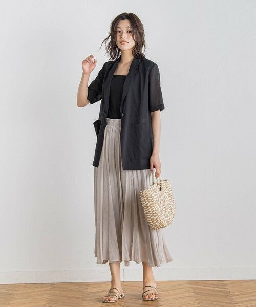 Droite lautreamont / ドロワットロートレアモン ミニ・ひざ丈スカート | 【WEB限定】麻調シアーシャーリングフレアスカート≪手洗い可能≫ | 詳細2