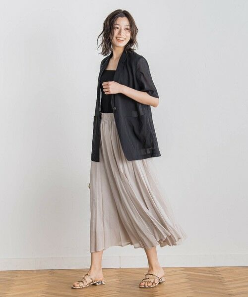 Droite lautreamont / ドロワットロートレアモン ミニ・ひざ丈スカート | 【WEB限定】麻調シアーシャーリングフレアスカート≪手洗い可能≫ | 詳細3