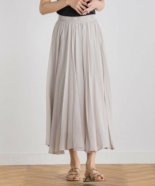 Droite lautreamont / ドロワットロートレアモン ミニ・ひざ丈スカート | 【WEB限定】麻調シアーシャーリングフレアスカート≪手洗い可能≫ | 詳細4