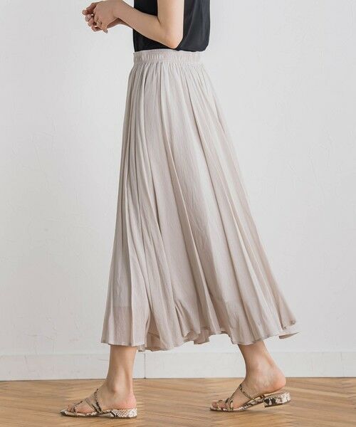 Droite lautreamont / ドロワットロートレアモン ミニ・ひざ丈スカート | 【WEB限定】麻調シアーシャーリングフレアスカート≪手洗い可能≫ | 詳細5