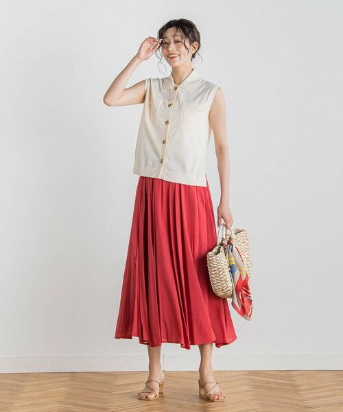 Droite lautreamont / ドロワットロートレアモン ミニ・ひざ丈スカート | 【WEB限定】麻調シアーシャーリングフレアスカート≪手洗い可能≫ | 詳細7