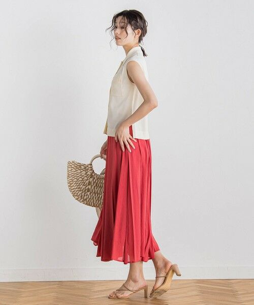 Droite lautreamont / ドロワットロートレアモン ミニ・ひざ丈スカート | 【WEB限定】麻調シアーシャーリングフレアスカート≪手洗い可能≫ | 詳細9