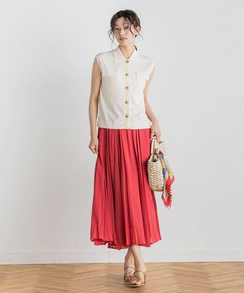 Droite lautreamont / ドロワットロートレアモン ミニ・ひざ丈スカート | 【WEB限定】麻調シアーシャーリングフレアスカート≪手洗い可能≫ | 詳細10