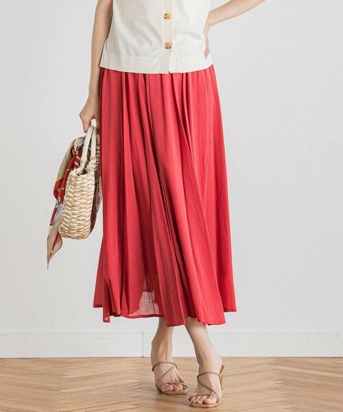 Droite lautreamont / ドロワットロートレアモン ミニ・ひざ丈スカート | 【WEB限定】麻調シアーシャーリングフレアスカート≪手洗い可能≫ | 詳細11