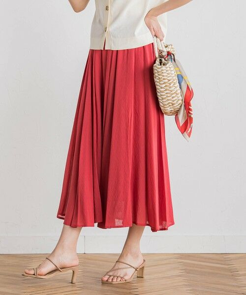 Droite lautreamont / ドロワットロートレアモン ミニ・ひざ丈スカート | 【WEB限定】麻調シアーシャーリングフレアスカート≪手洗い可能≫ | 詳細12