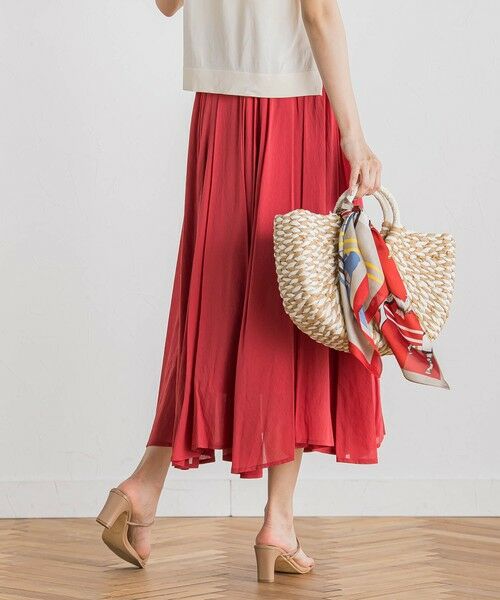 Droite lautreamont / ドロワットロートレアモン ミニ・ひざ丈スカート | 【WEB限定】麻調シアーシャーリングフレアスカート≪手洗い可能≫ | 詳細13