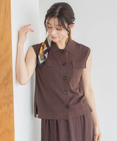 Droite lautreamont / ドロワットロートレアモン ニット・セーター | ポロ襟ノースリーブニット≪手洗い可能≫