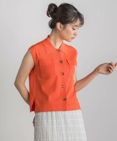 Droite lautreamont / ドロワットロートレアモン ニット・セーター | ポロ襟ノースリーブニット≪手洗い可能≫