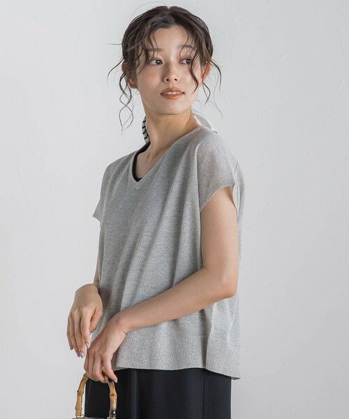 Droite lautreamont / ドロワットロートレアモン ニット・セーター | ラメフレンチスリーブプルオーバー≪手洗い可能≫ | 詳細5