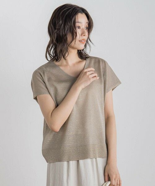 Droite lautreamont / ドロワットロートレアモン ニット・セーター | ラメフレンチスリーブプルオーバー≪手洗い可能≫ | 詳細14