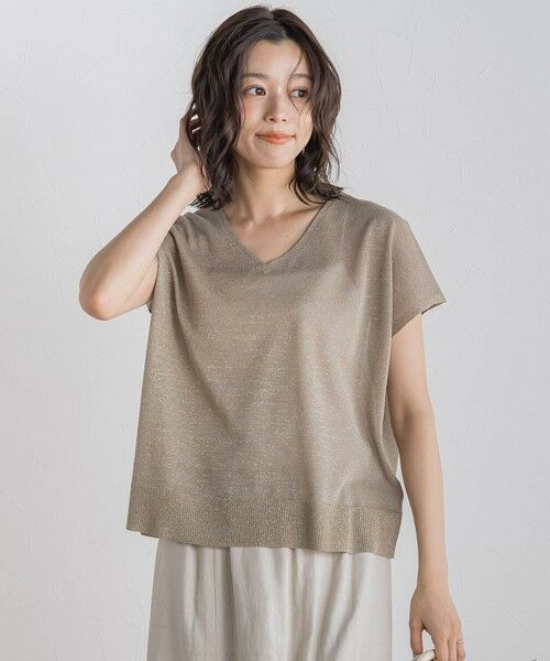 Droite lautreamont / ドロワットロートレアモン ニット・セーター | ラメフレンチスリーブプルオーバー≪手洗い可能≫ | 詳細15