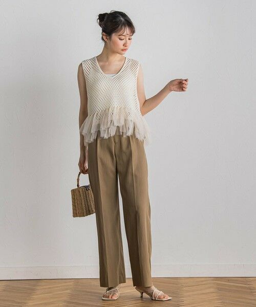 Droite lautreamont / ドロワットロートレアモン ダウンジャケット・ベスト | 裾チュールメッシュベスト≪手洗い可能≫ | 詳細1