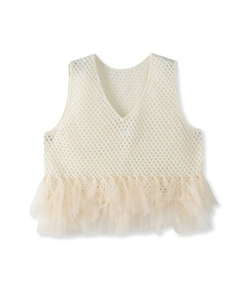 Droite lautreamont / ドロワットロートレアモン ダウンジャケット・ベスト | 裾チュールメッシュベスト≪手洗い可能≫ | 詳細7