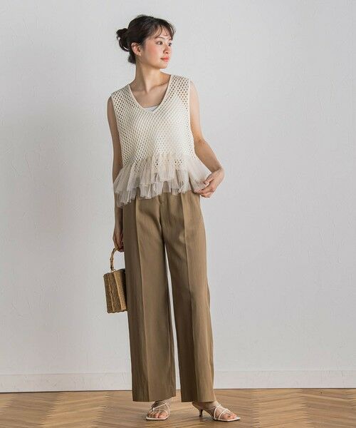 Droite lautreamont / ドロワットロートレアモン ダウンジャケット・ベスト | 裾チュールメッシュベスト≪手洗い可能≫ | 詳細2