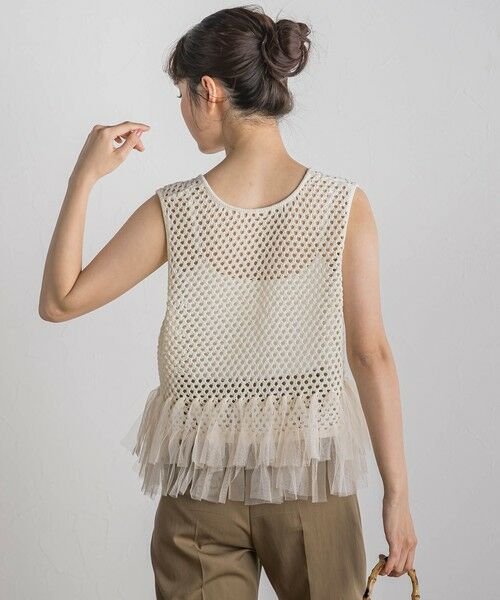 Droite lautreamont / ドロワットロートレアモン ダウンジャケット・ベスト | 裾チュールメッシュベスト≪手洗い可能≫ | 詳細6