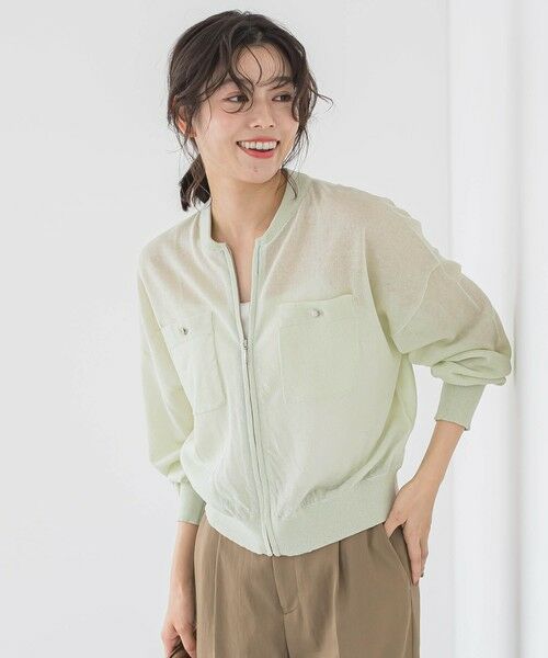 Droite lautreamont / ドロワットロートレアモン ニット・セーター | シアーZIPブルゾン≪手洗い可能≫ | 詳細15