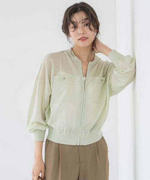 Droite lautreamont / ドロワットロートレアモン ニット・セーター | シアーZIPブルゾン≪手洗い可能≫ | 詳細16