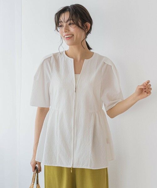 Droite lautreamont / ドロワットロートレアモン シャツ・ブラウス | カラミタンブラーZIPブラウス≪手洗い可能≫ | 詳細5