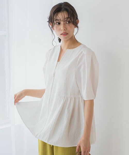 Droite lautreamont / ドロワットロートレアモン シャツ・ブラウス | カラミタンブラーZIPブラウス≪手洗い可能≫ | 詳細6