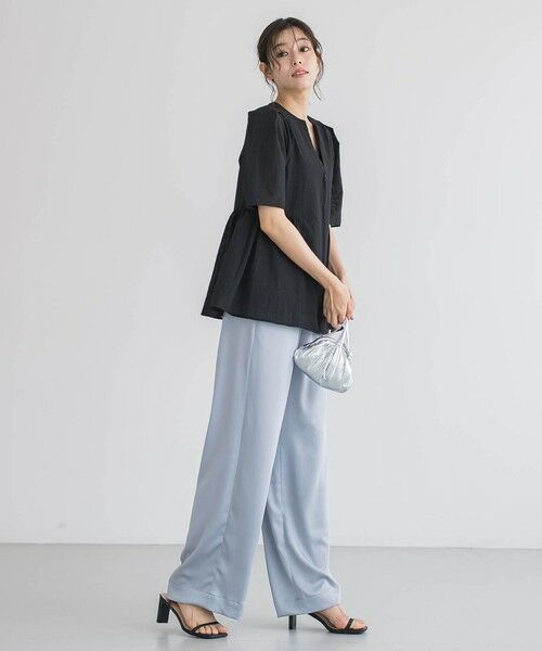 Droite lautreamont / ドロワットロートレアモン シャツ・ブラウス | カラミタンブラーZIPブラウス≪手洗い可能≫ | 詳細11