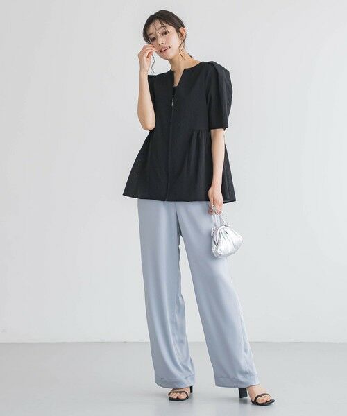 Droite lautreamont / ドロワットロートレアモン シャツ・ブラウス | カラミタンブラーZIPブラウス≪手洗い可能≫ | 詳細12