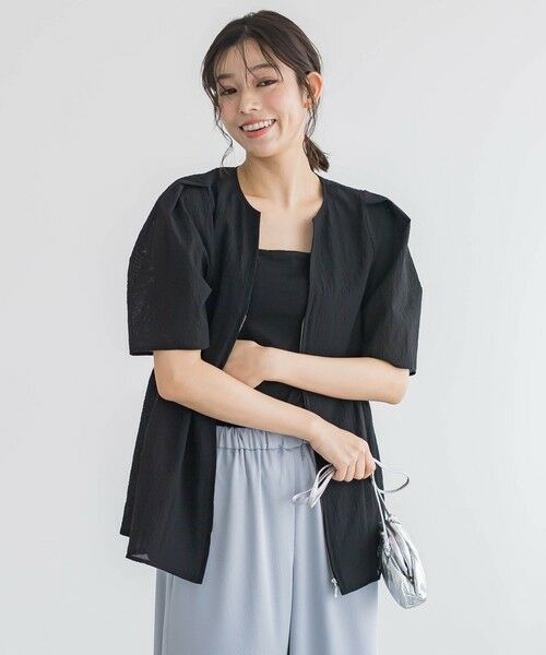 Droite lautreamont / ドロワットロートレアモン シャツ・ブラウス | カラミタンブラーZIPブラウス≪手洗い可能≫ | 詳細15