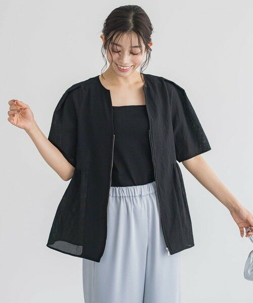 Droite lautreamont / ドロワットロートレアモン シャツ・ブラウス | カラミタンブラーZIPブラウス≪手洗い可能≫ | 詳細16